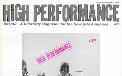 High Performance #41/2 Vol. XI, Nos. 1/2, 1988